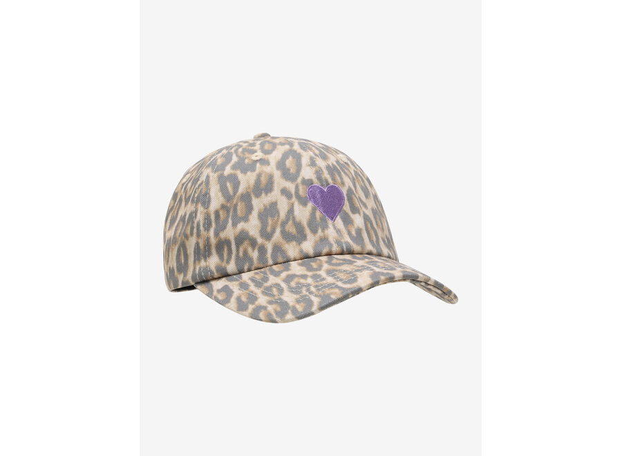 Cap allover print leopard - Latte sand