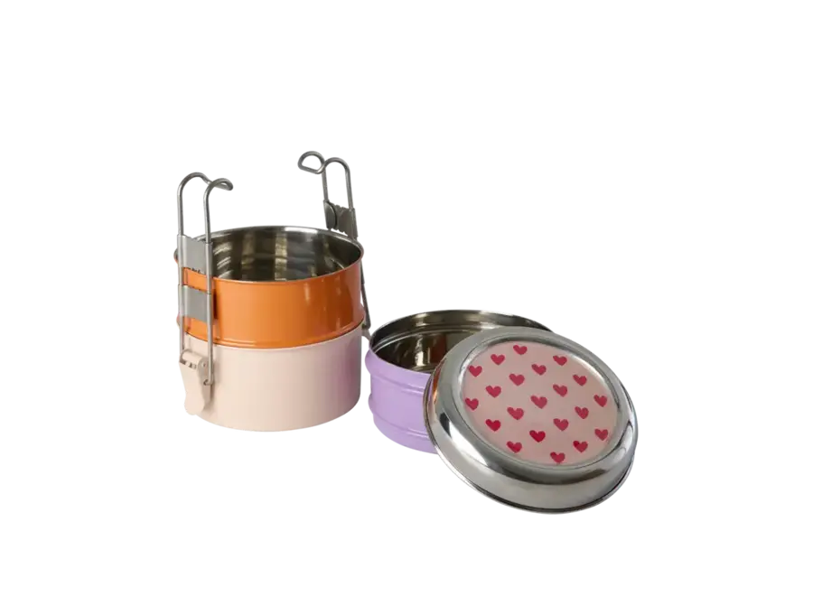 Lunchbox roestvrij staal - Hearts multi color