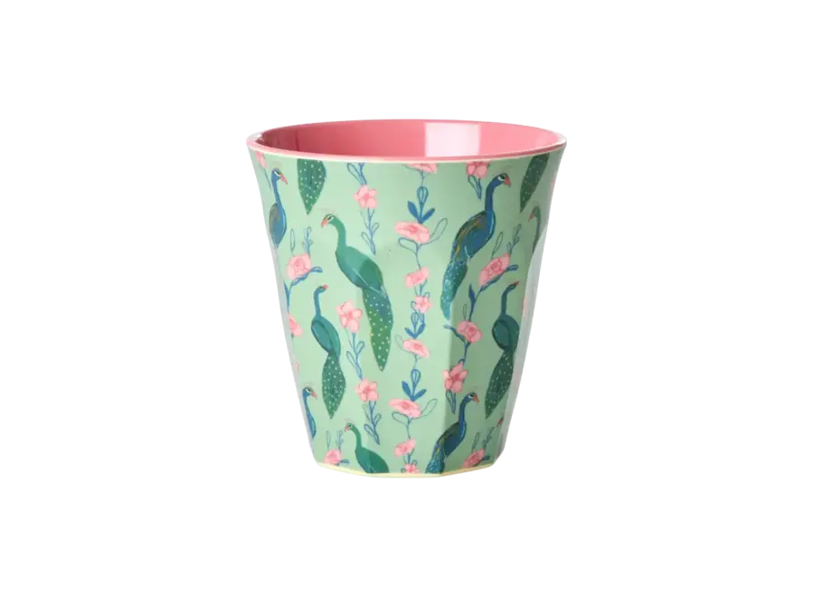 Melamine beker - Peacock print