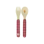 Melamine spoon and fork - pink - Hero print