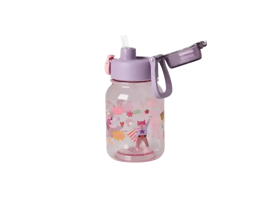 Tritan drinkfles - pink - Hero print