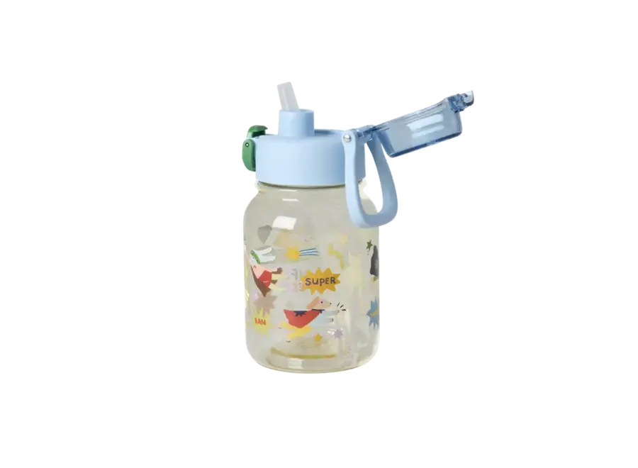 Tritan drinkfles - blue - Hero print