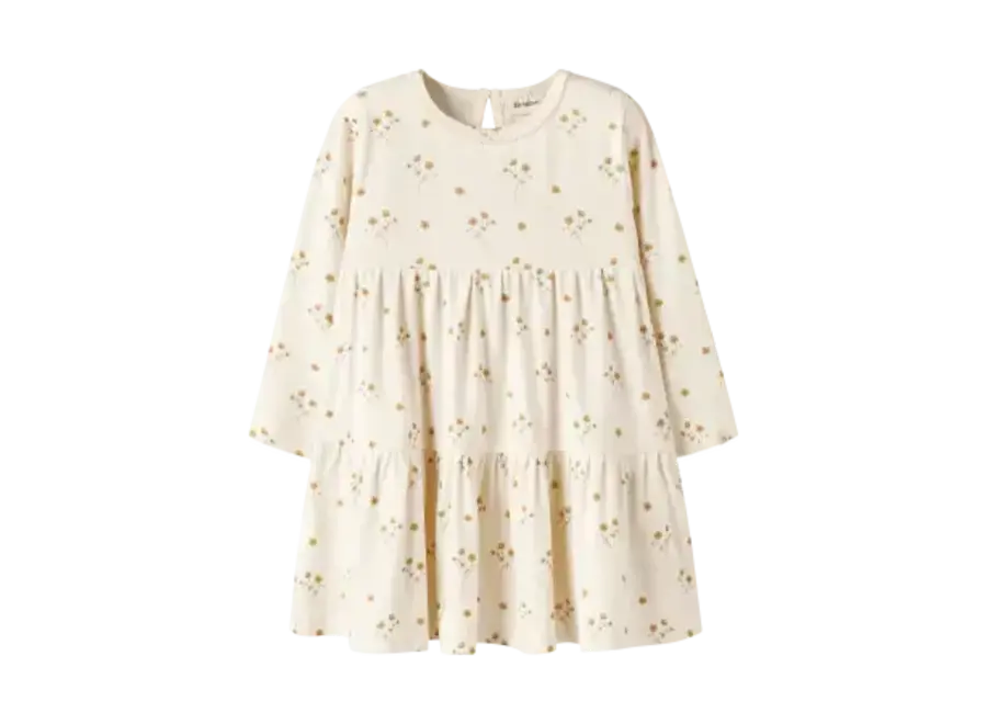 Layo Sif LS dress - Coconut milk/ flower yellow