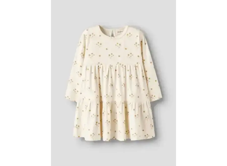 Layo Sif LS dress - Coconut milk/ flower yellow
