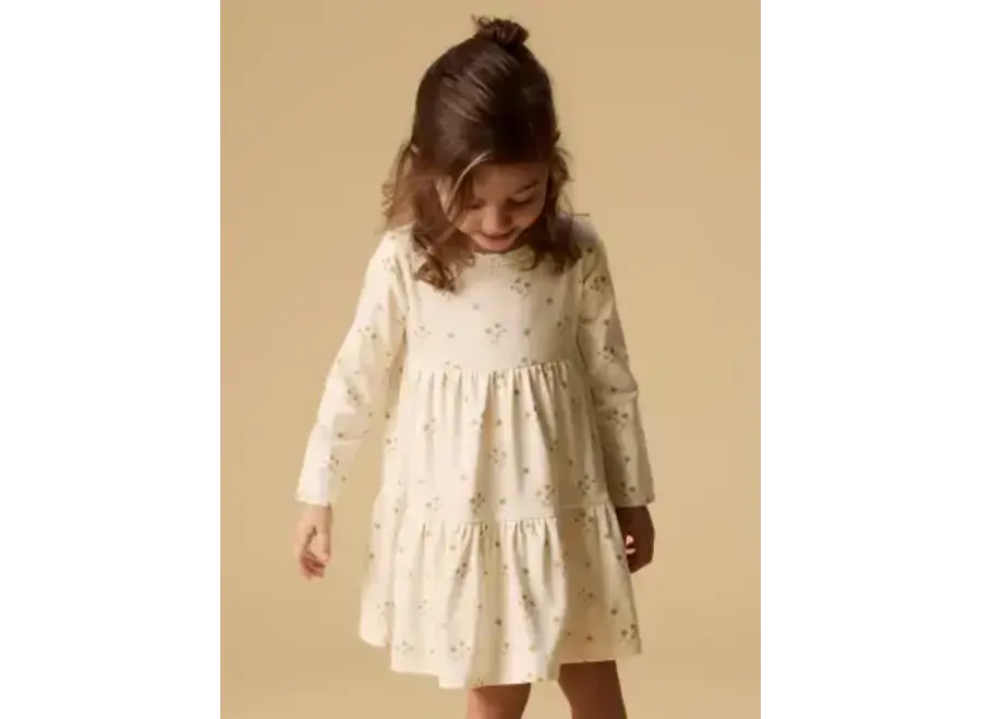 Layo Sif LS dress - Coconut milk/ flower yellow