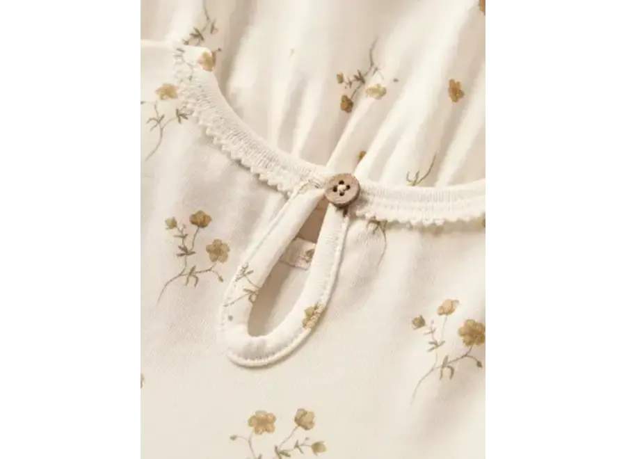 Layo Sif LS dress - Coconut milk/ flower yellow