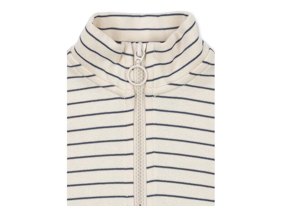 Lou stripe half zip sweat - Flinstone stripe