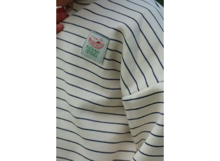 Lou stripe half zip sweat - Flinstone stripe