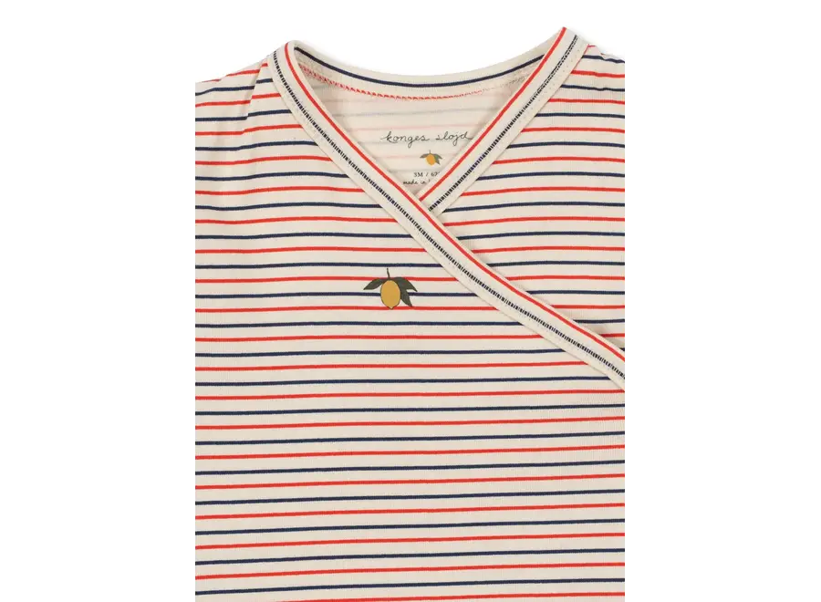 Basic newborn onesie - Stripe tricolore petit