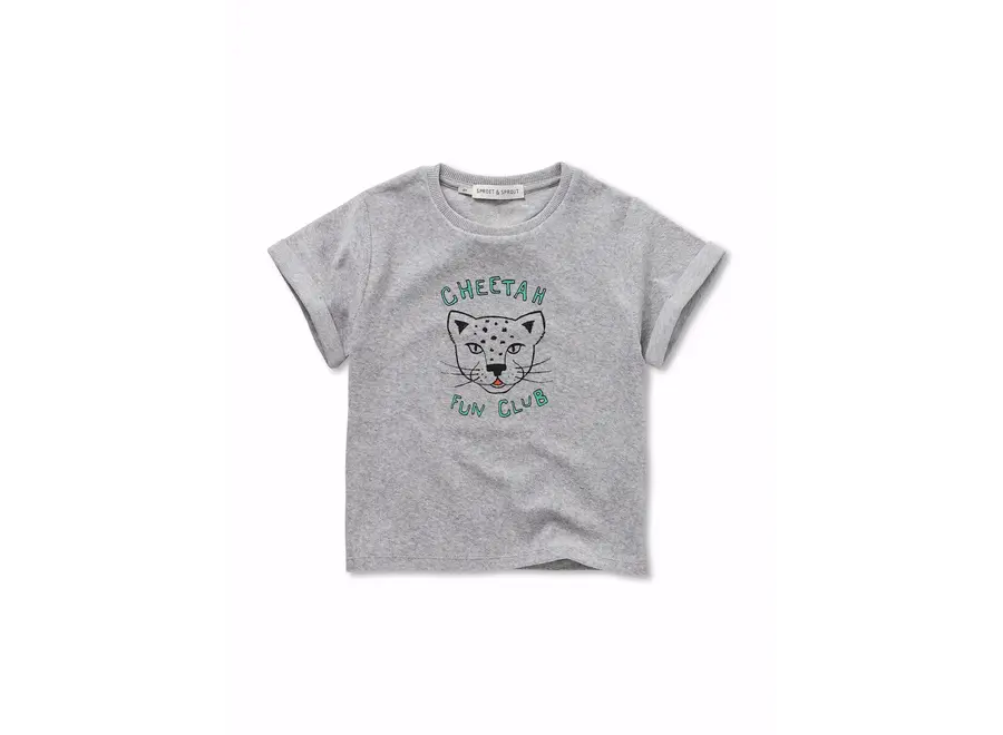 Terry T-shirt - Cheetah - Grey Melee