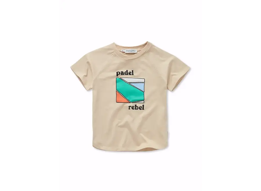Raglan T-shirt 'Padel Rebel' - Sesame