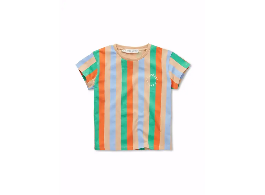 T-shirt vertical stripes - Sand multi color