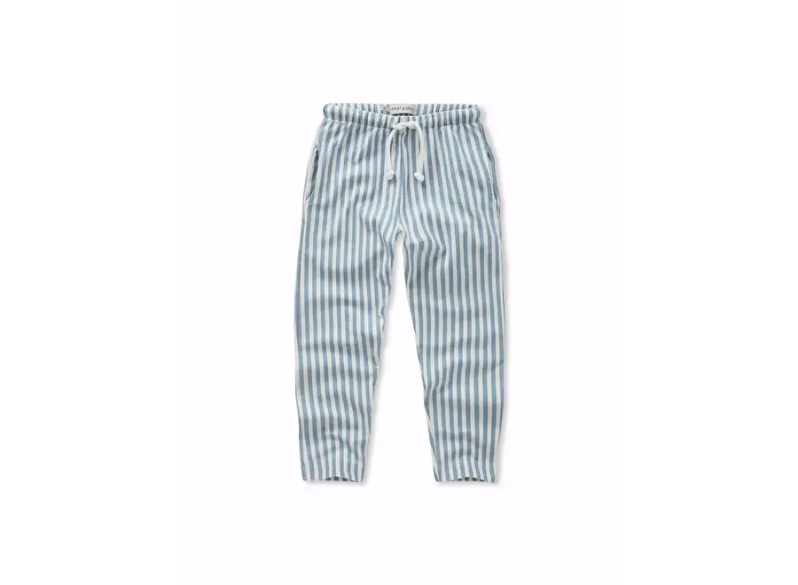 Jersey twill denim pants - Denim blue