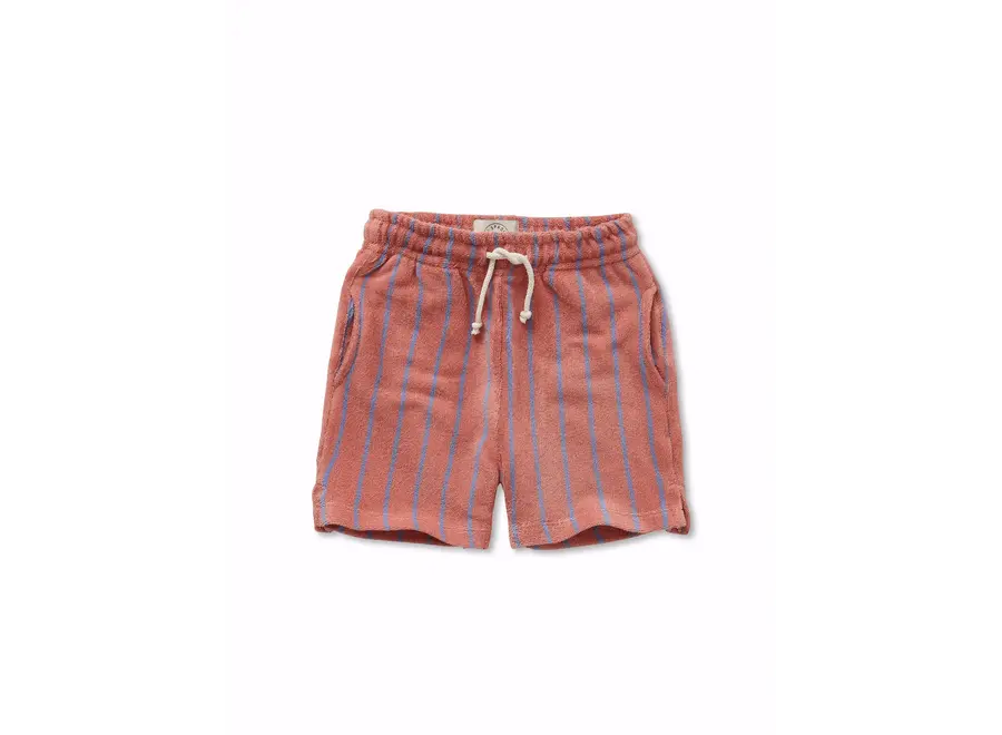 Terry shorts small stripes - Rose dawn