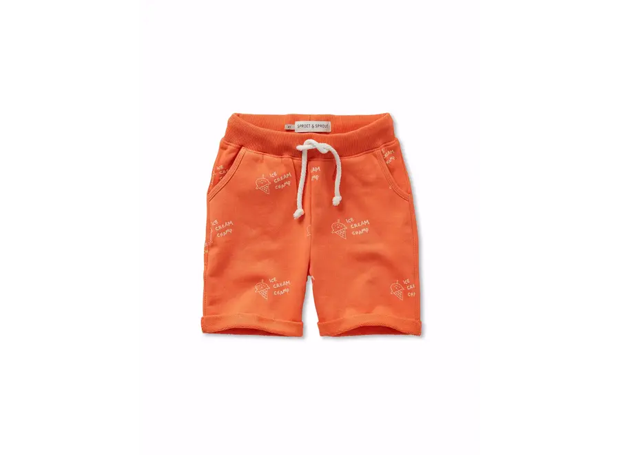 Sweat shorts ice cream print - Orange sprint
