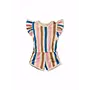 Ruffle jumpsuit stripes print - Sesame