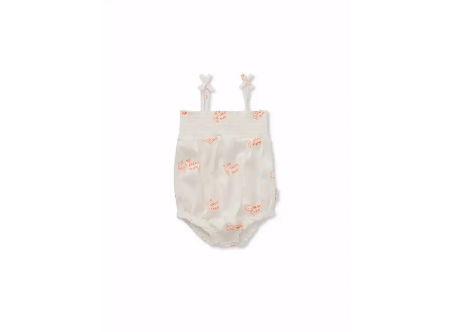 Smock romper ice cream print - Off white