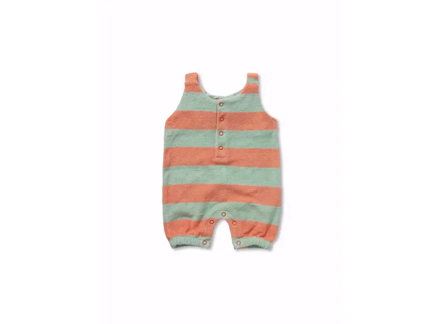 Terry jumpsuit stripes - Silt green