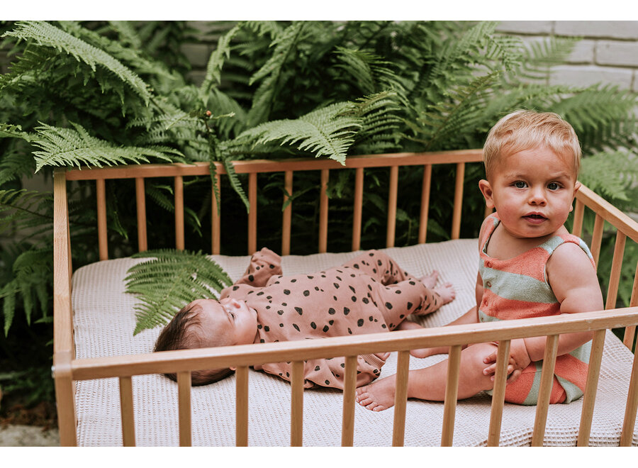 Terry jumpsuit stripes - Silt green