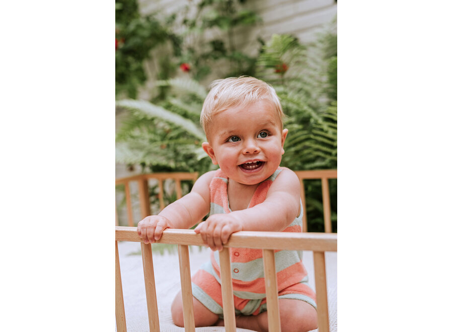 Terry jumpsuit stripes - Silt green