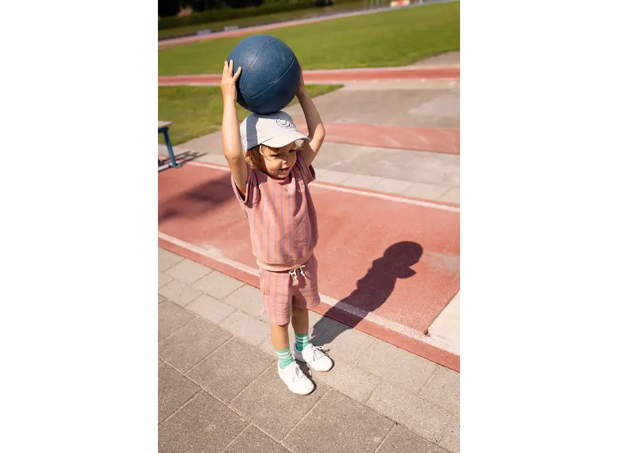 Terry shorts small stripes - Rose dawn