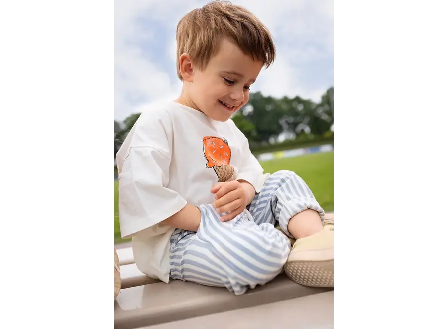 Jersey twill denim pants - Denim blue