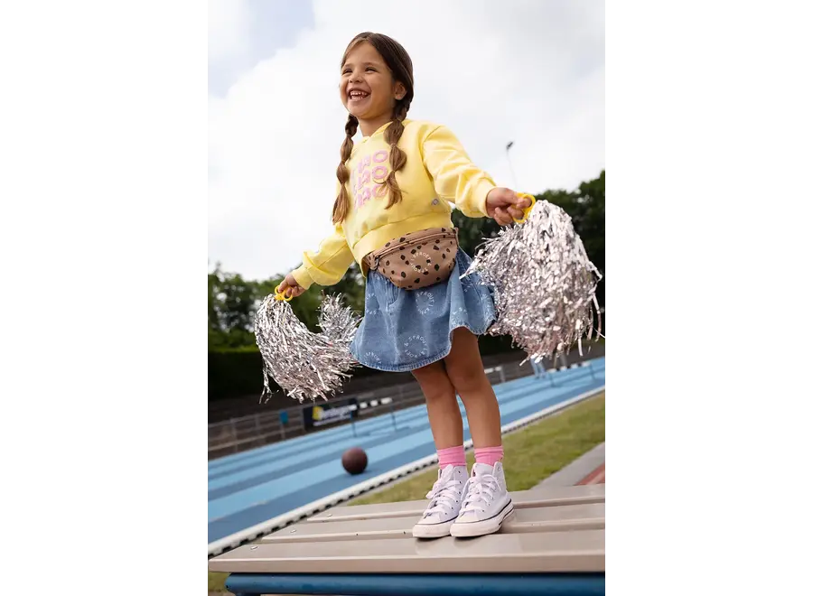 Boxy hooded girls sweatshirt - Pastel yellow