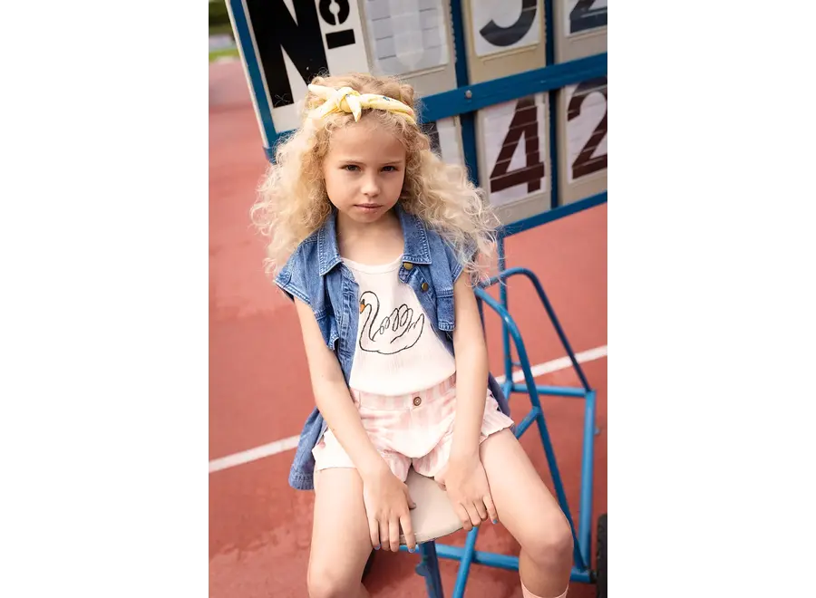 Girls spaghetti top - Swan - Off white