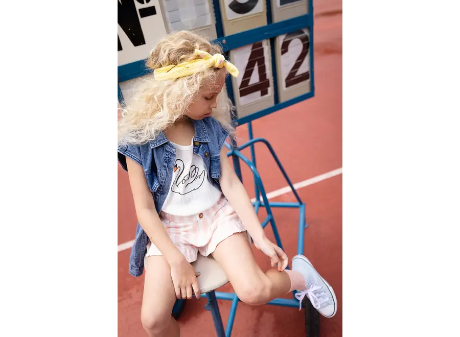 Girls spaghetti top - Swan - Off white