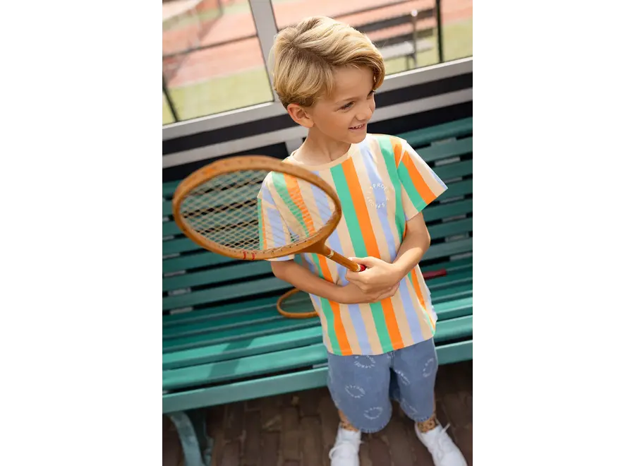 T-shirt vertical stripes - Sand multi color