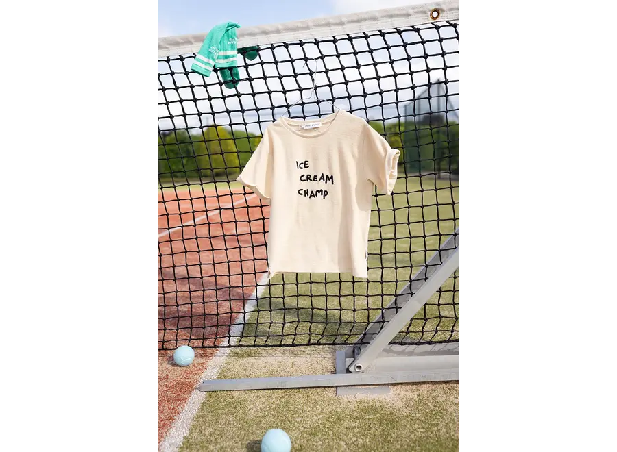 Terry T-shirt - Ice cream champ - Sesame