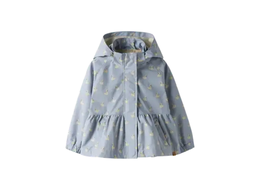 Gudrun jacket - Zen blue/ Swan print
