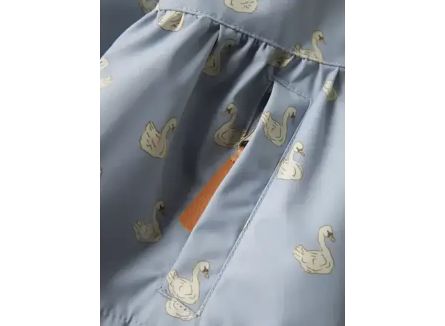 Gudrun jacket - Zen blue/ Swan print