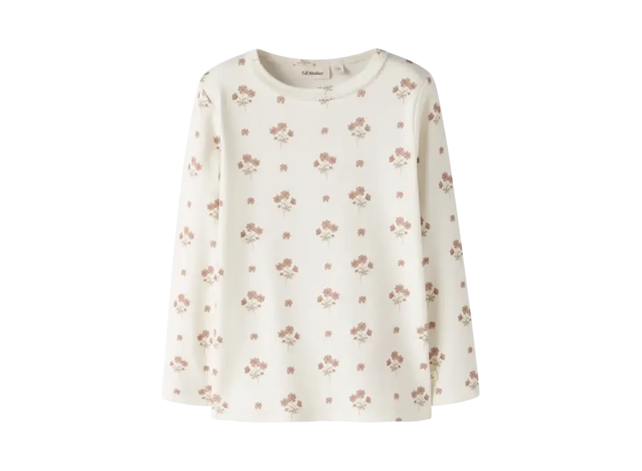 Layo Sig LS slim top - Flower pink print