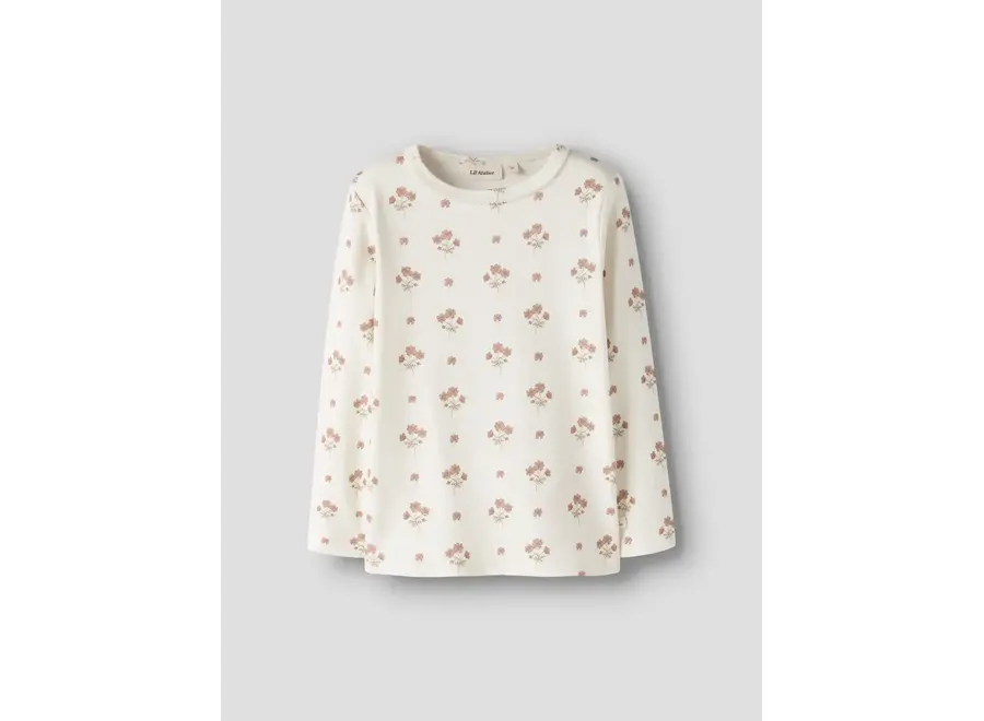 Layo Sig LS slim top - Flower pink print