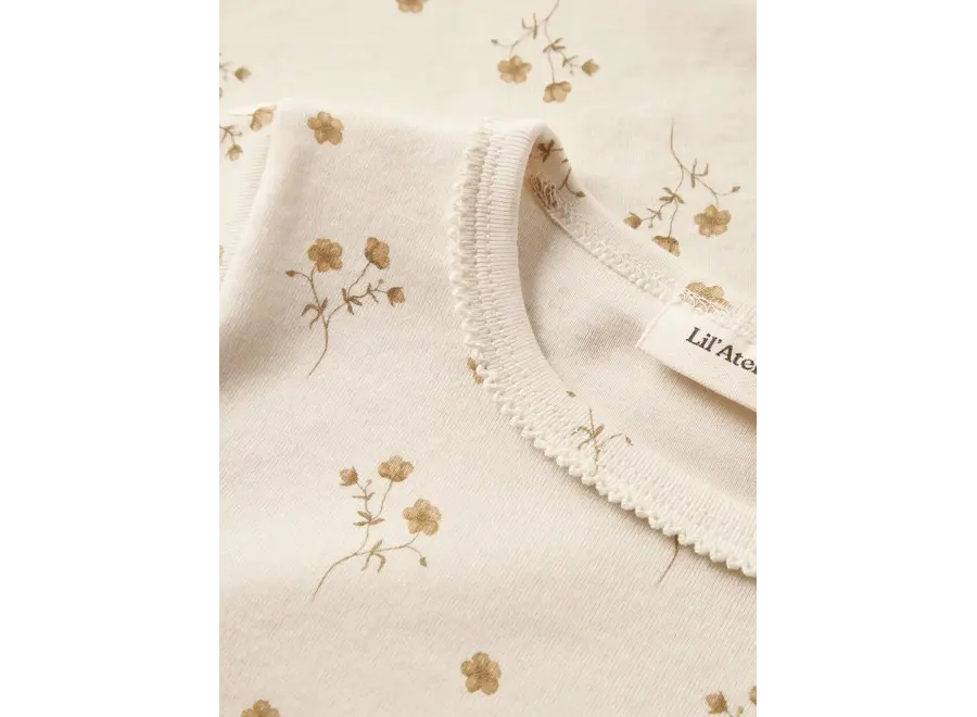 Layo Sig LS slim top - Flower yellow print