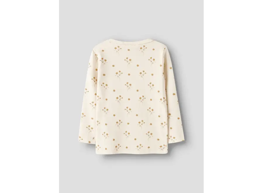 Layo Sig LS slim top - Flower yellow print