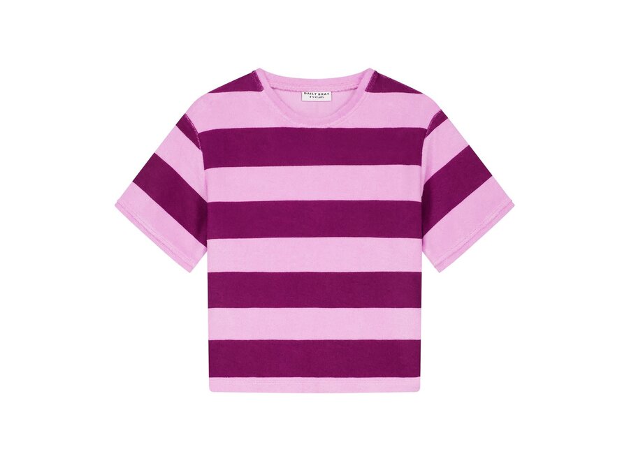 Striped towel T-shirt - Plum