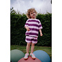 Striped towel T-shorts - Plum