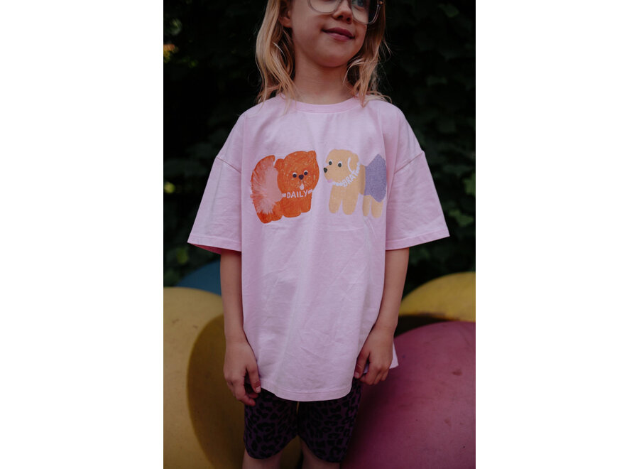 Puppy posse T-shirt - Tender pink