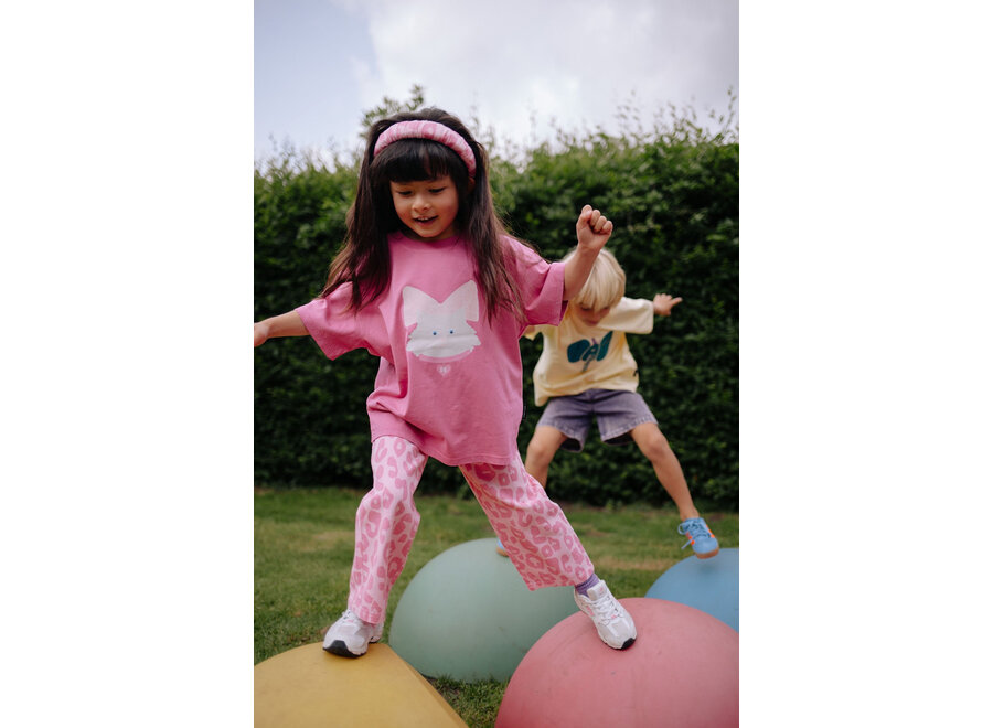 Bubble blush leopard jeans