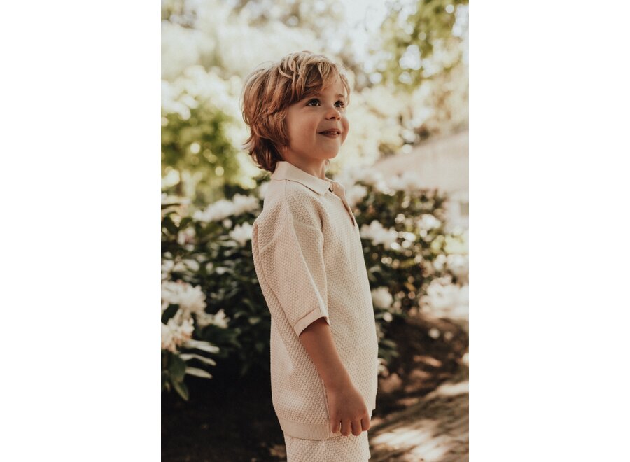 Fygo gebreide polo - White coconut