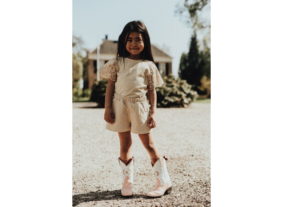 Vay hearts sweat short - Crème fawn