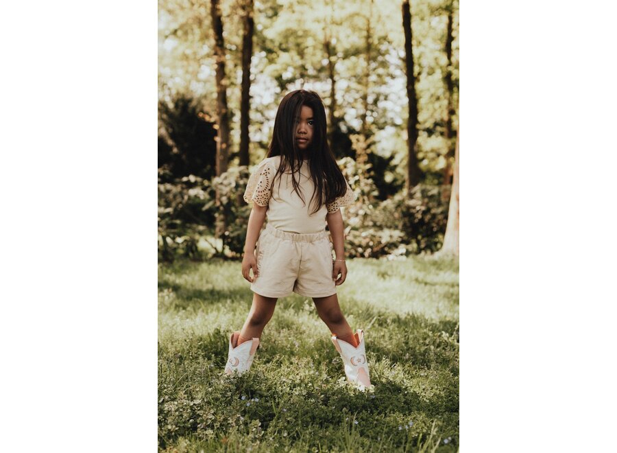 Vay hearts sweat short - Crème fawn