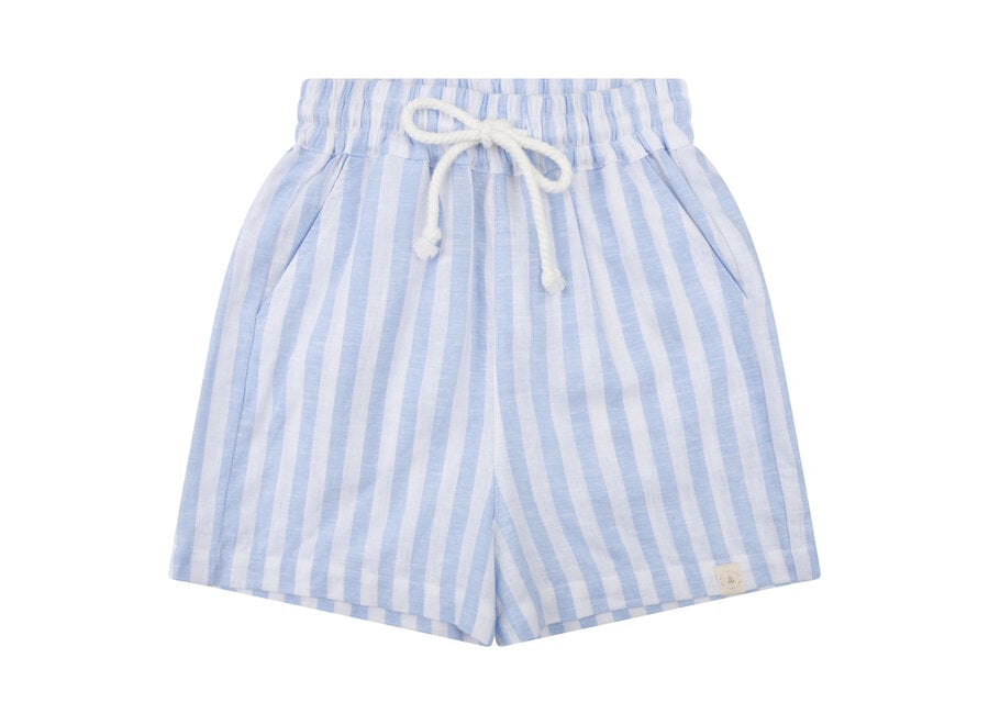Niels short - Blue linnen stripe