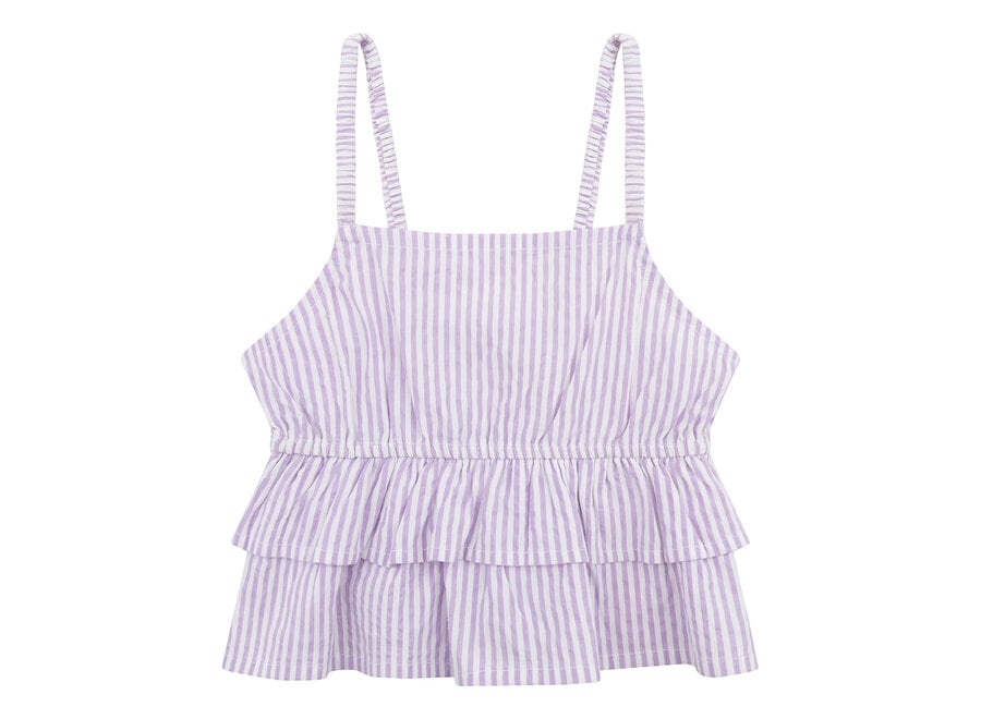 Pien top ruffle - Lila stripe