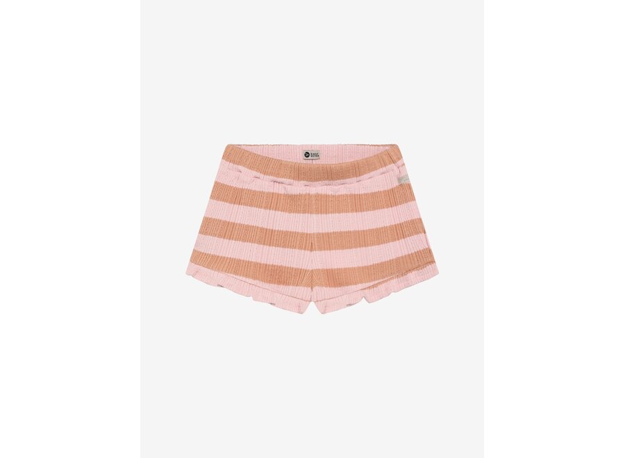 Ruffle shorts fancy stripe - Sliver pink