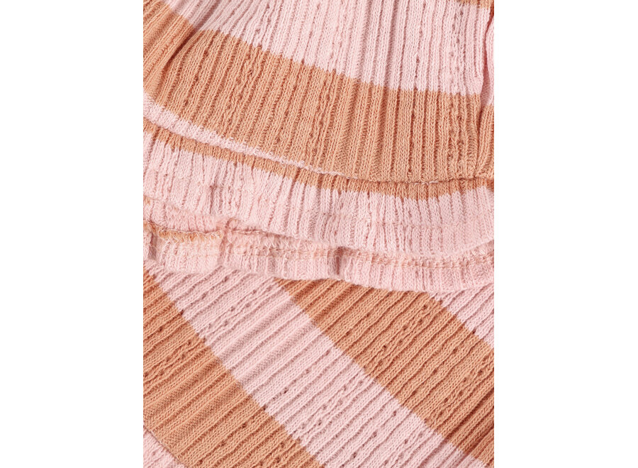 Ruffle shorts fancy stripe - Sliver pink