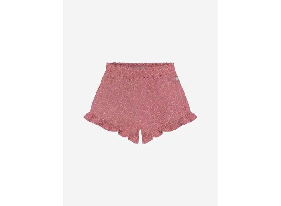 Ruffle shorts broderie - Heather rose