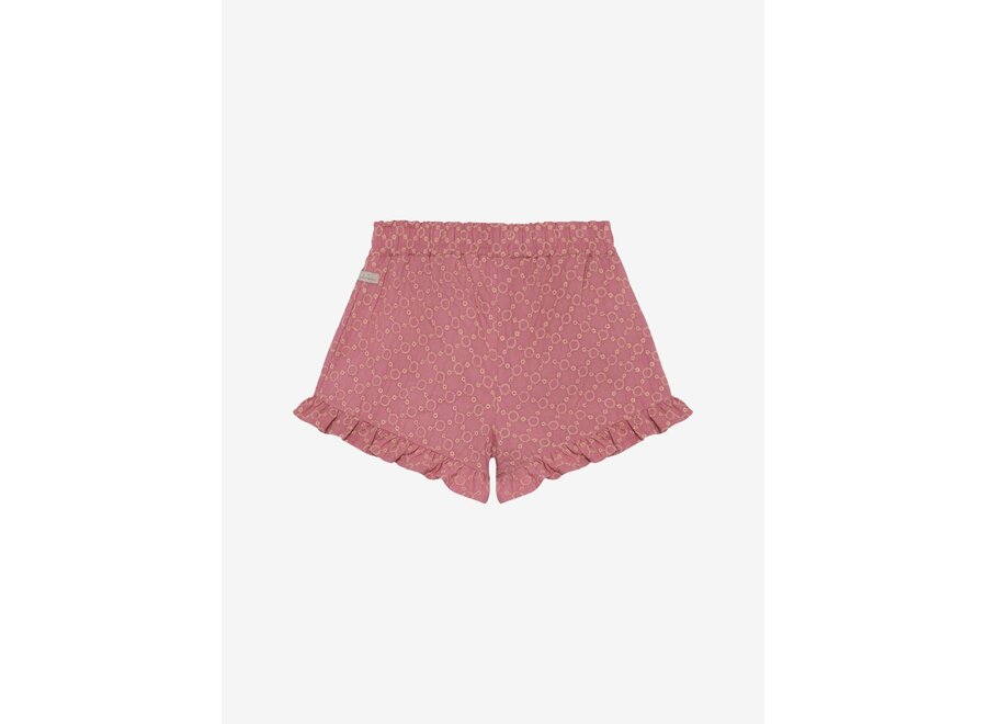 Ruffle shorts broderie - Heather rose